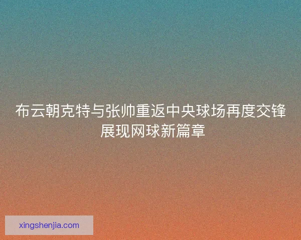 布云朝克特与张帅重返中央球场再度交锋 展现网球新篇章